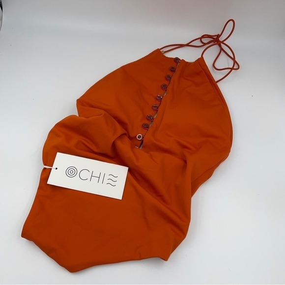 New! Ochie Diana button front halter one piece 12904 - Picture 2 of 8